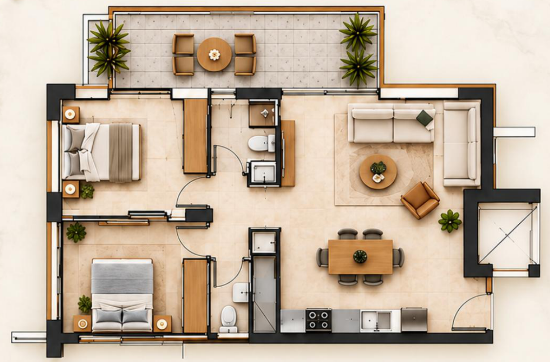 Apartment 101 floor plan